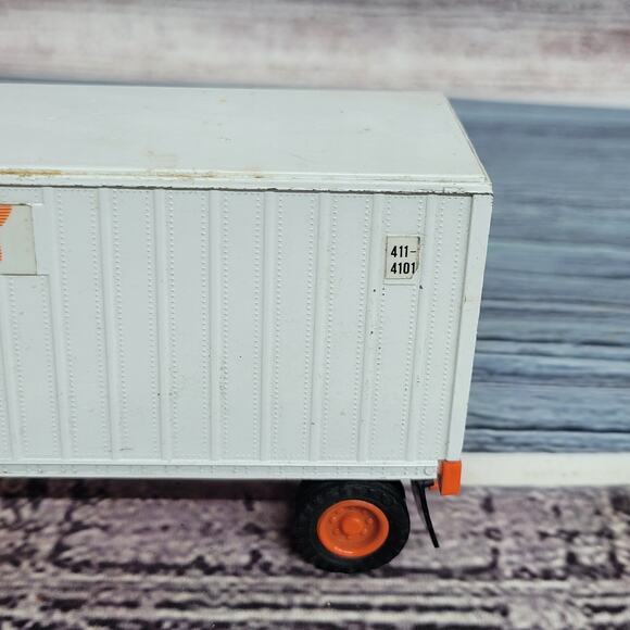 Vintage Tonkin CCX Ford areo semi and pup trailer die-cast white/orange - Picture 4 of 13